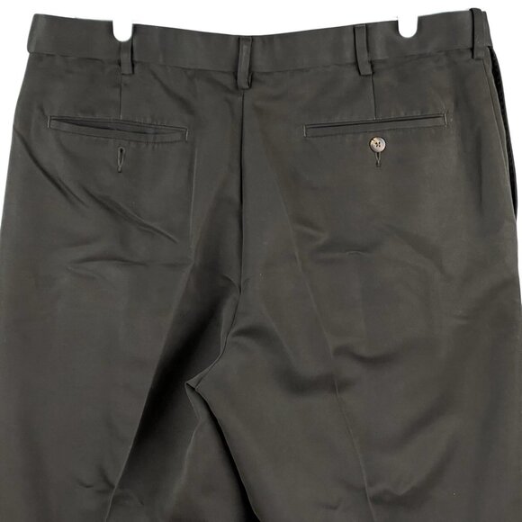 Croft & Barrow Men's Brown Dress Pants Size 36x32 Pleated Front Rolled Cuff Hem - Picture 5 of 13
